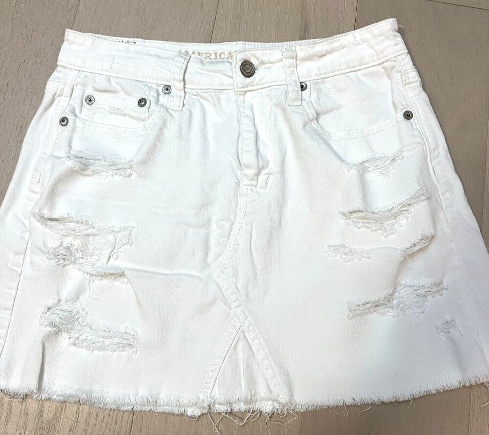 AE Denim Mini Skirt Thrashed Summer Staple Festival 2016 Distressed Grunge 2